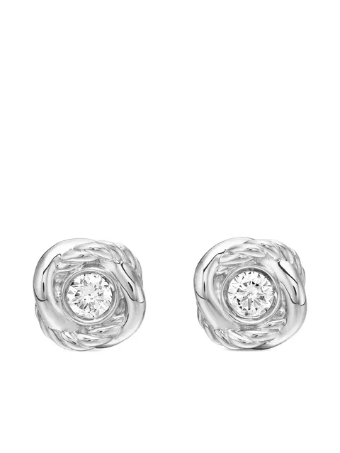 серьги-гвоздики Infinity из белого золота с бриллиантами (6.8 мм)