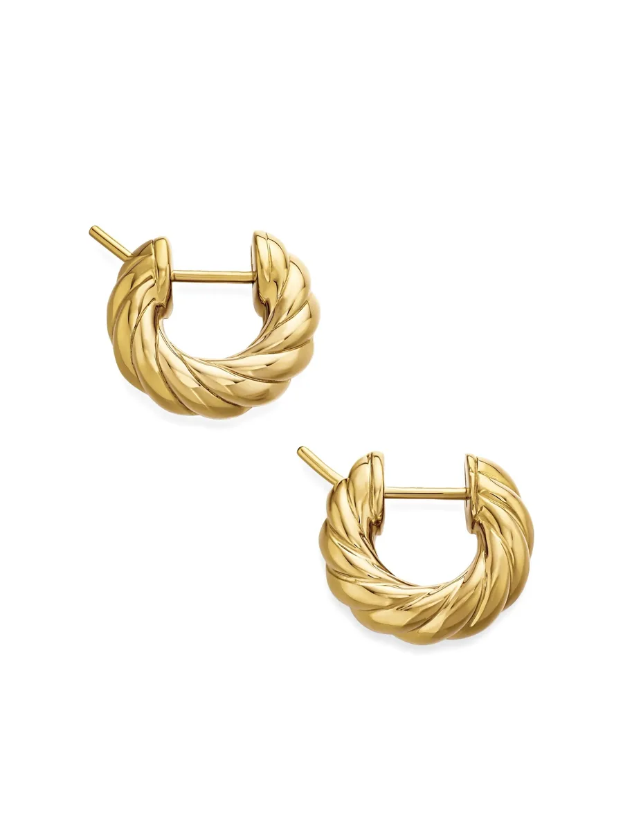 серьги-кольца Sculpted Cable из желтого золота (14.4 мм) 10