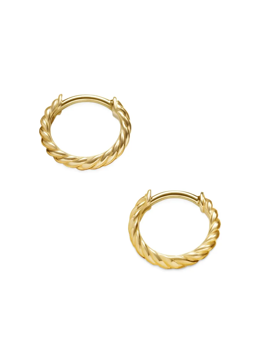 серьги-хагги Sculpted Cable Micro из желтого золота (10.7 мм) 8