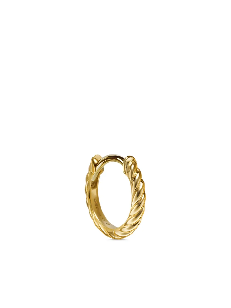 серьги-хагги Sculpted Cable Micro из желтого золота (10.7 мм) 9