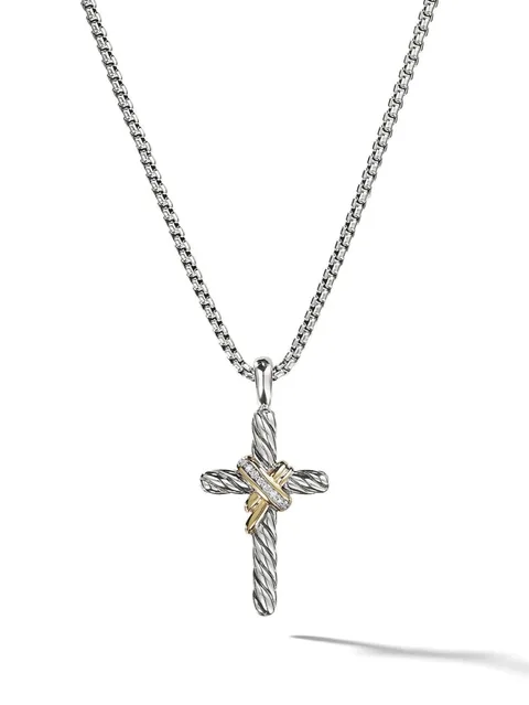 колье X Cross из желтого золота и серебра с бриллиантами (31.7 мм)