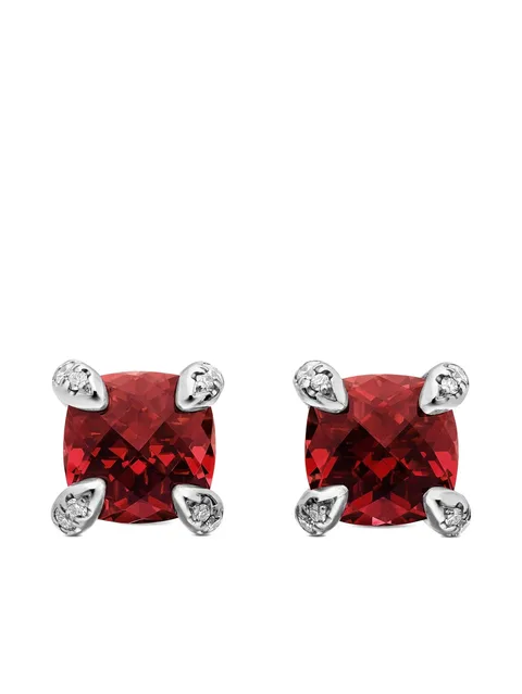 серебряные серьги Petite Chatelaine с родолитом