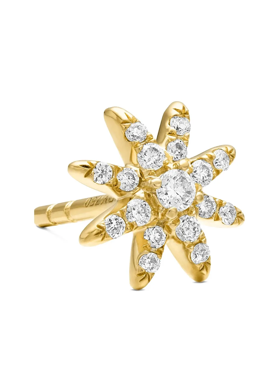 серьги-гвоздики Petite Starburst из желтого золота с бриллиантами (7.5 мм) 10