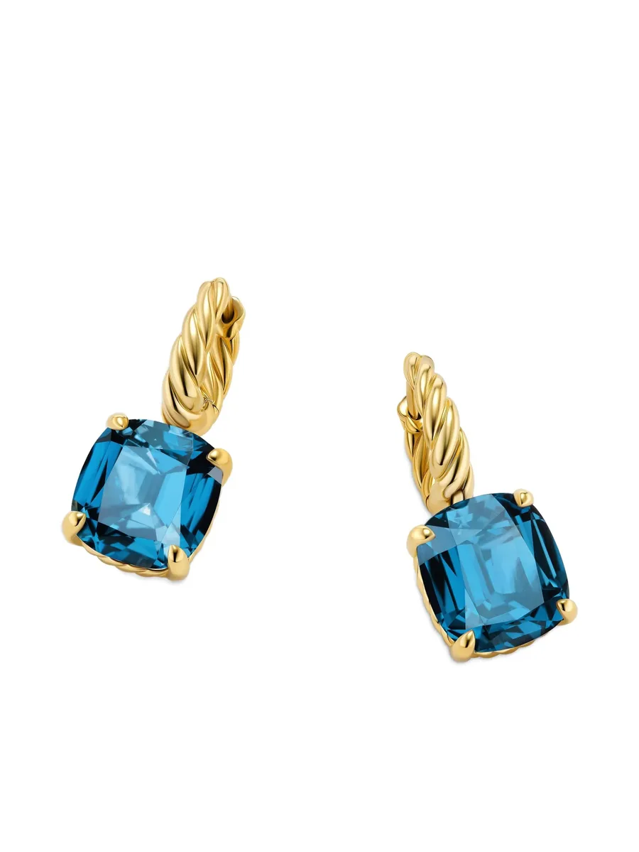 серьги-подвески Marbella из желтого золота с топазами 9
