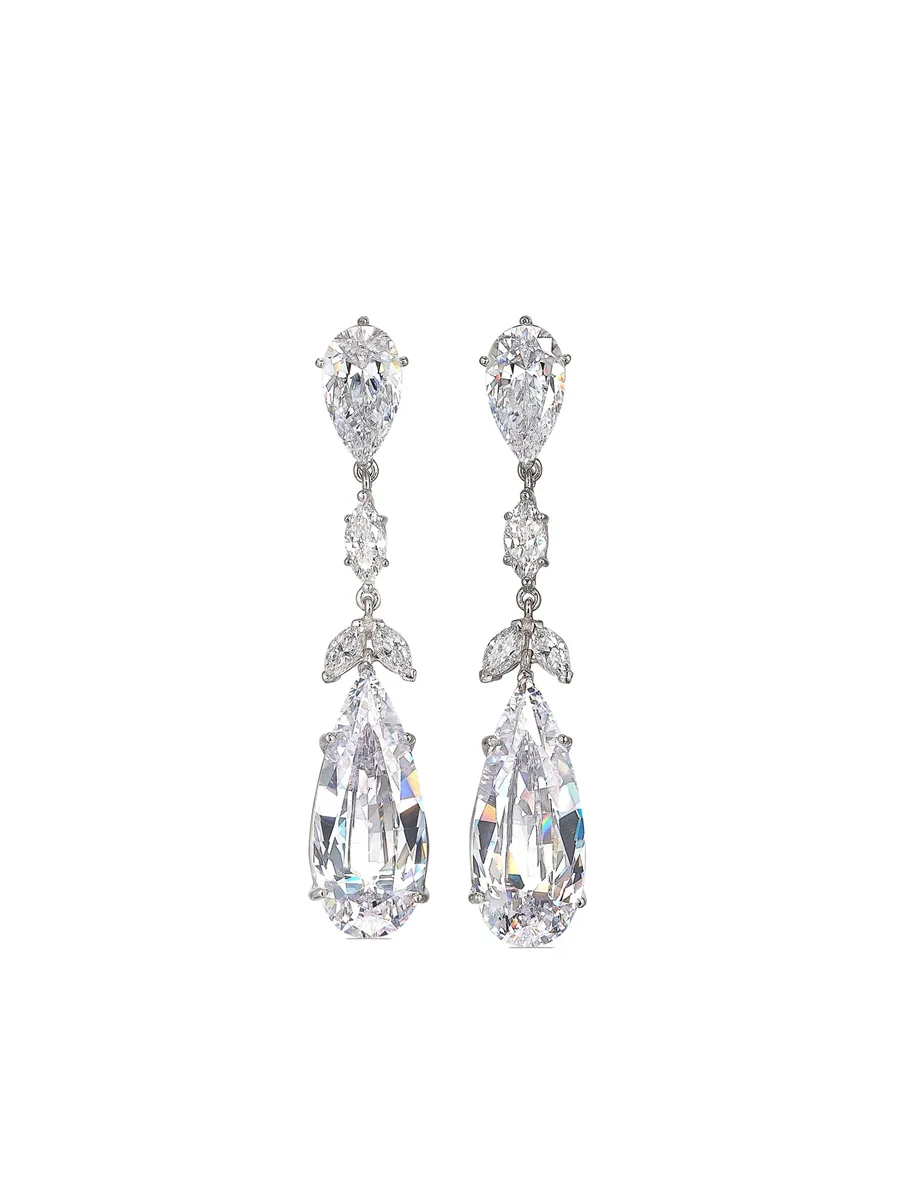 серьги Calla Lily из белого золота с бриллиантами 2