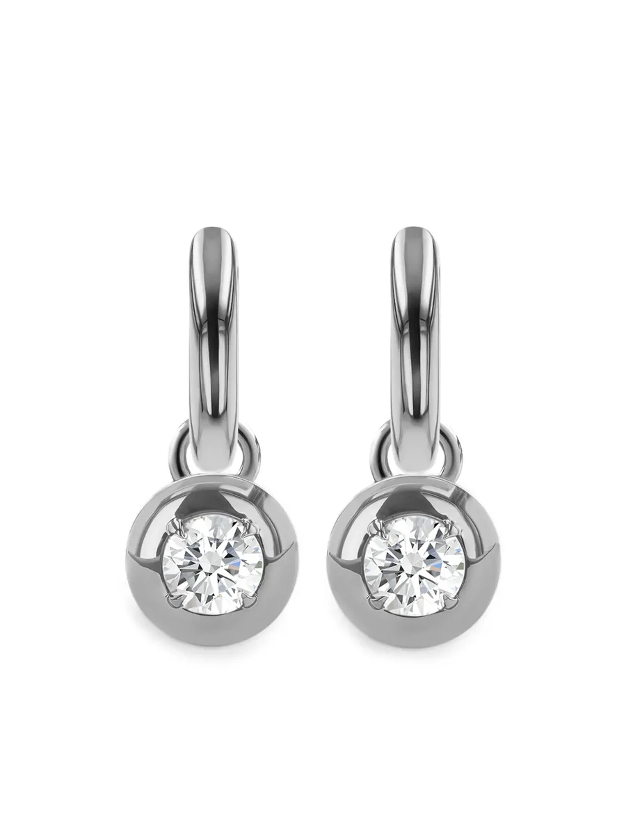 серьги Small Skimming Stone из белого золота с бриллиантами 2