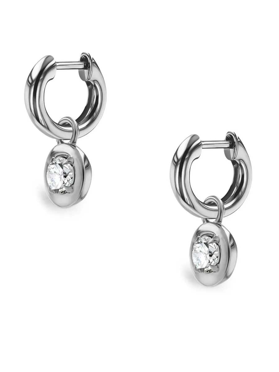 серьги Small Skimming Stone из белого золота с бриллиантами 6