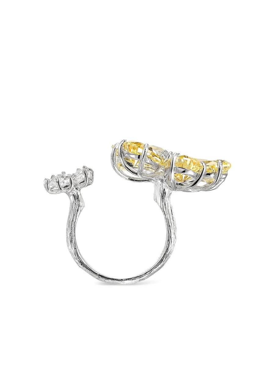 кольцо Daisy Flower из белого золота 2