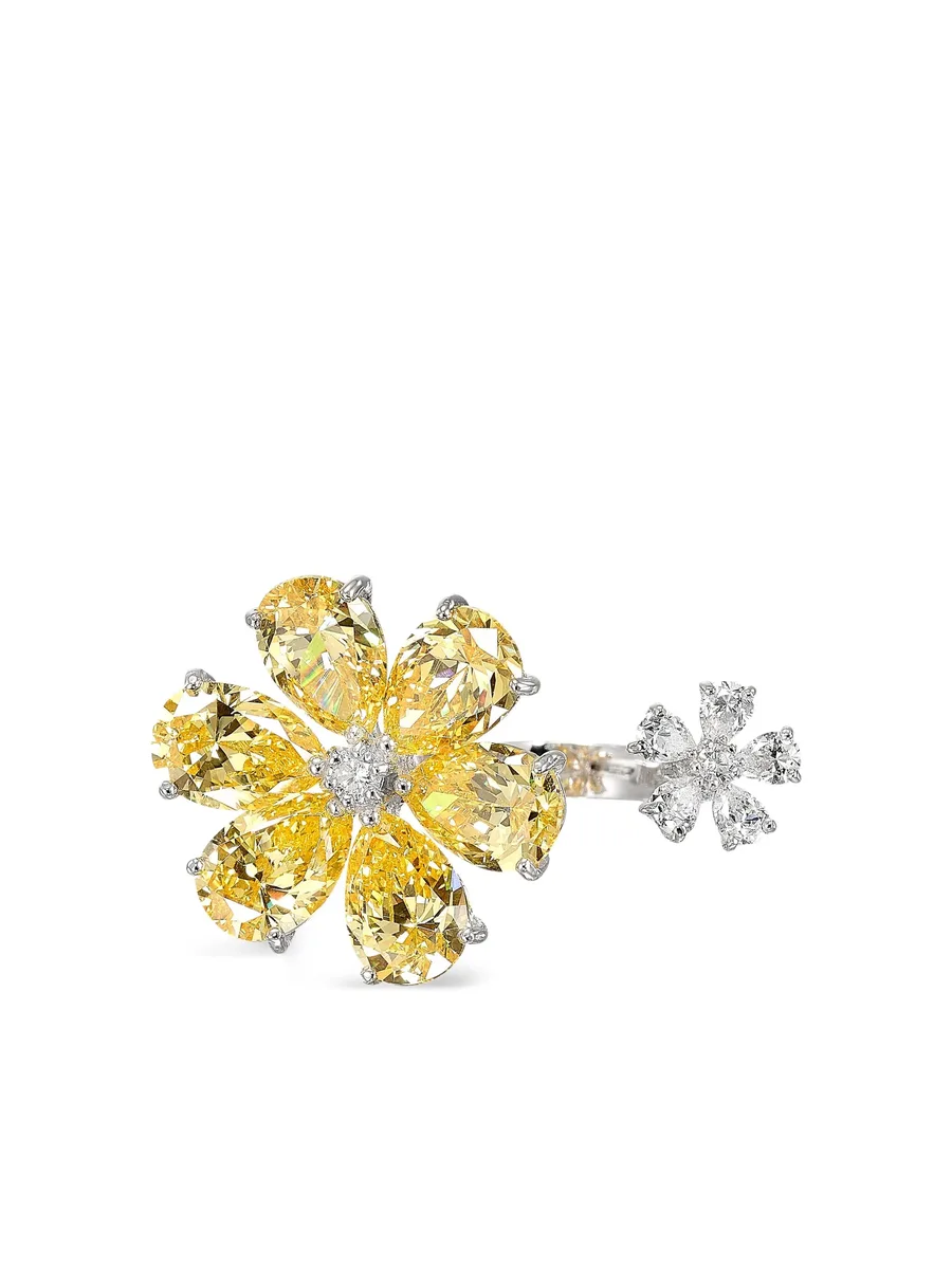 кольцо Daisy Flower из белого золота 6