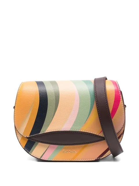 Dusky swirl-pattern leather cross body bag