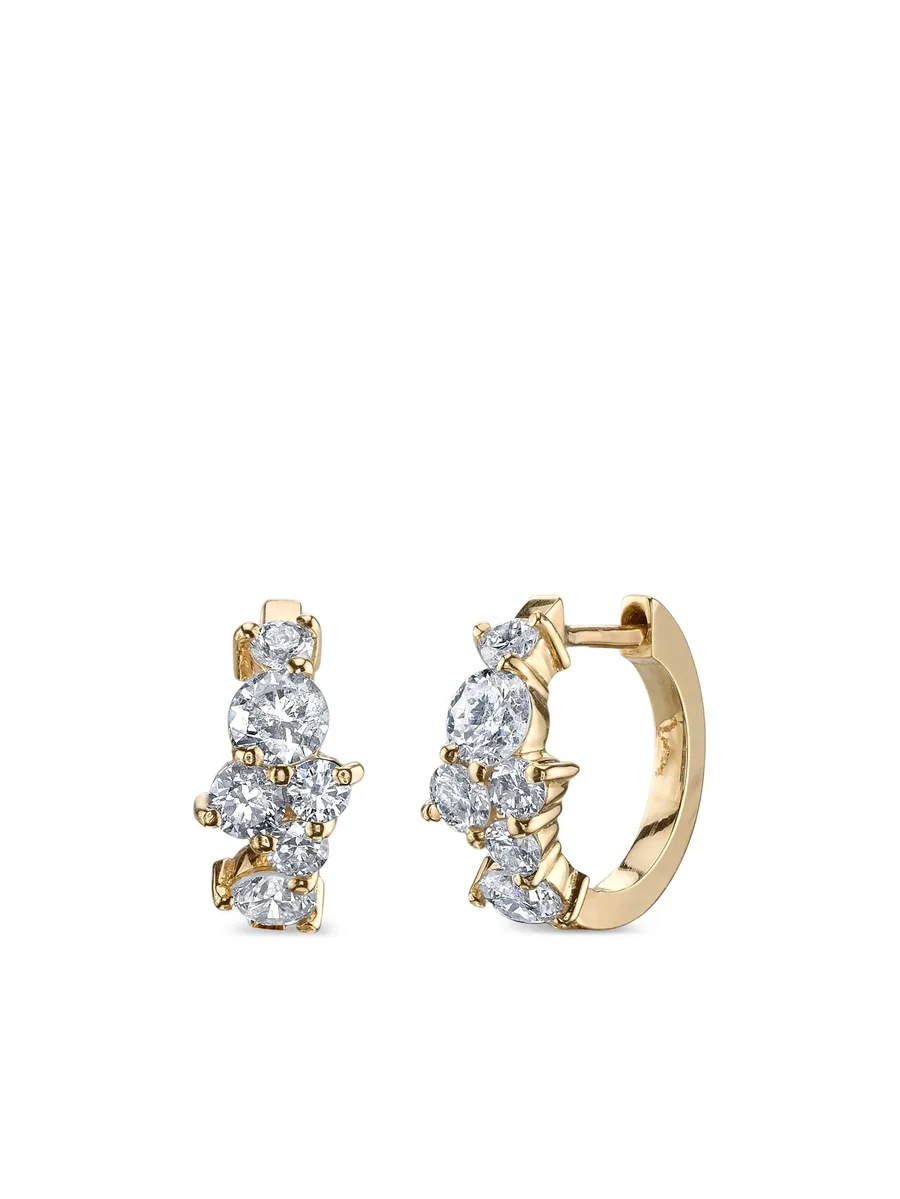 14kt yellow gold Cocktail diamond hoops 4