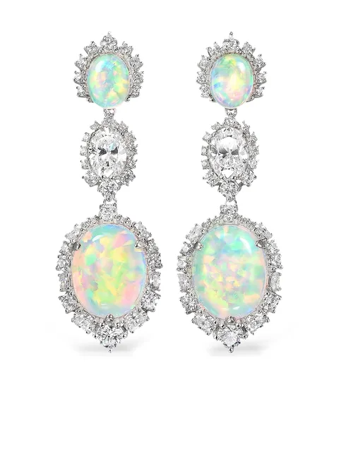 серьги-подвески Sky Opal из белого золота