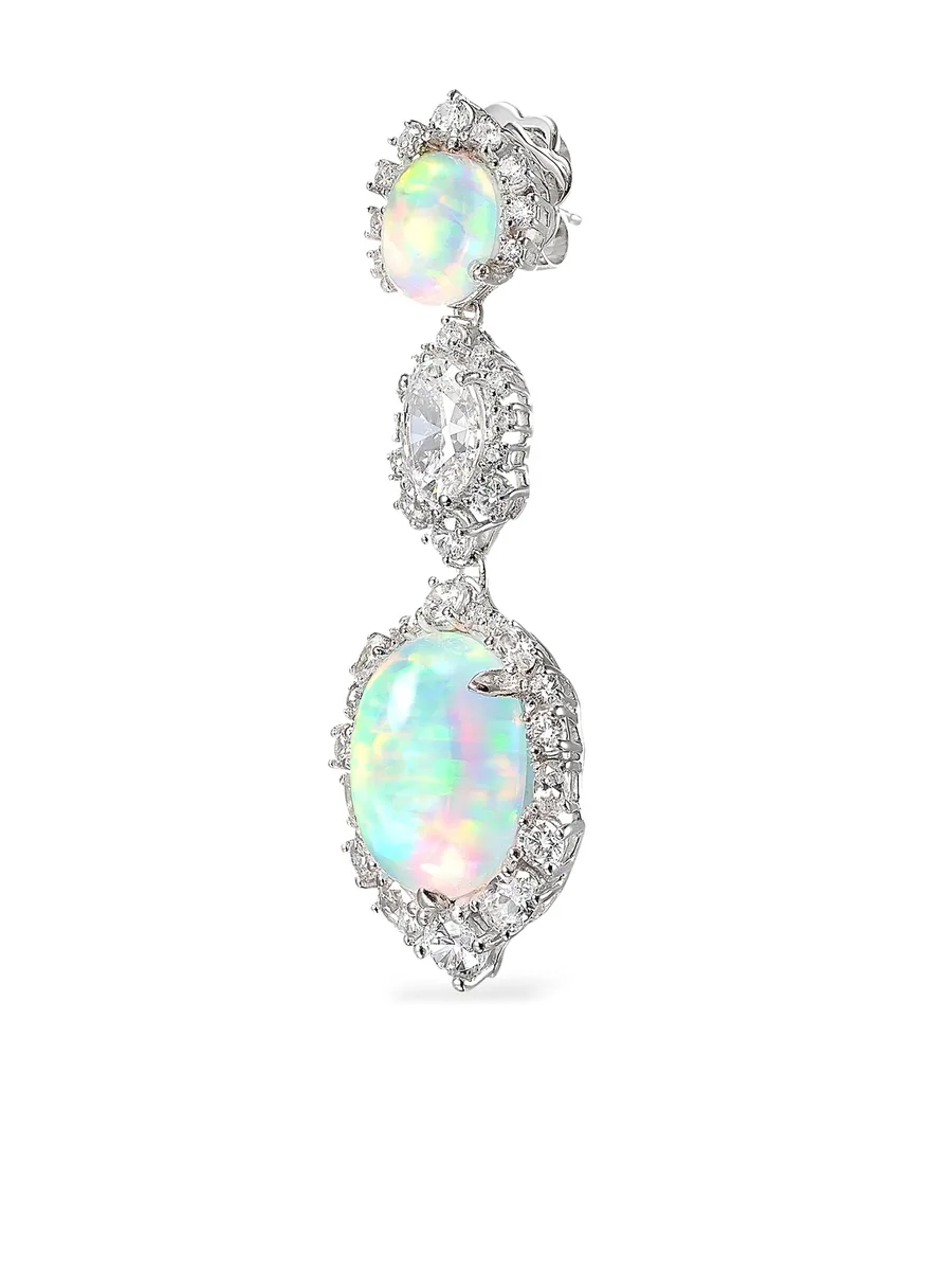 серьги-подвески Sky Opal из белого золота 4