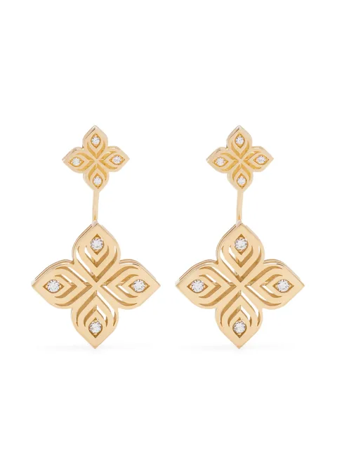 серьги Arabesque Flower из желтого золота с бриллиантами