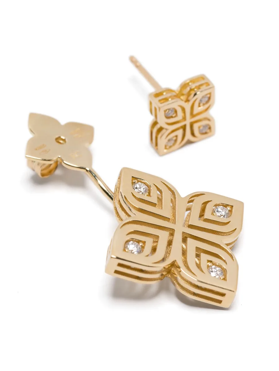 серьги Arabesque Flower из желтого золота с бриллиантами 6