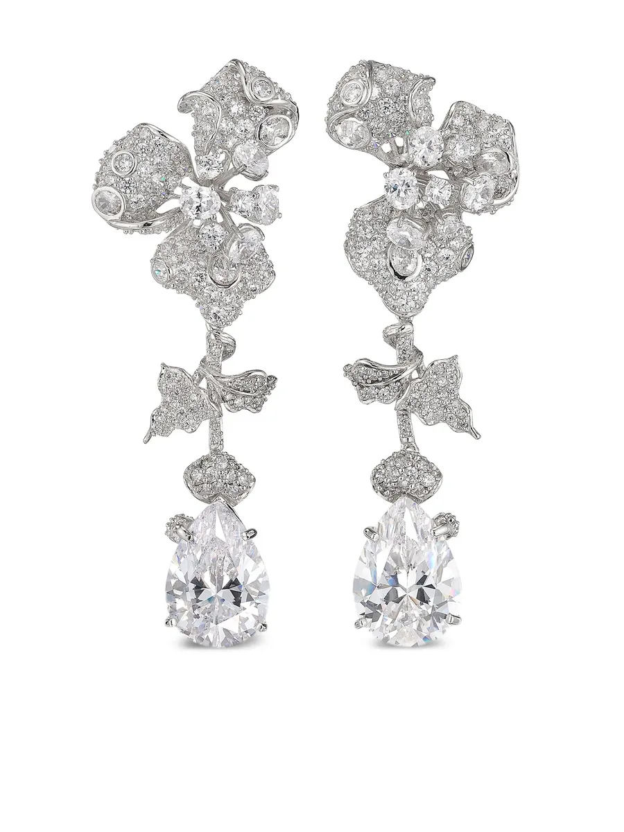 серьги Orchid из белого золота с бриллиантами 2