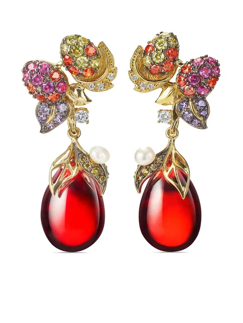 серьги Goldenberry из желтого золота с камнями