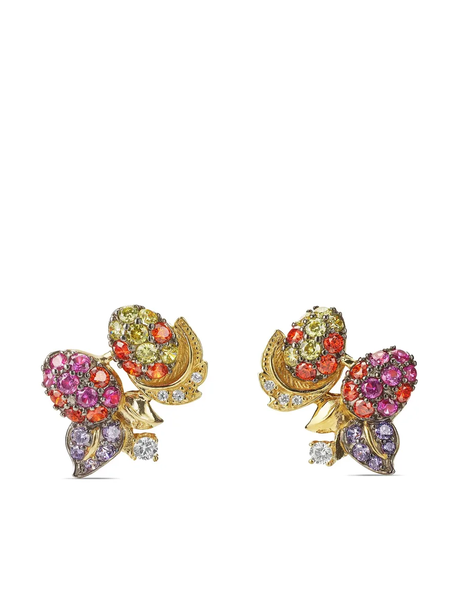 серьги Goldenberry из желтого золота с камнями 4