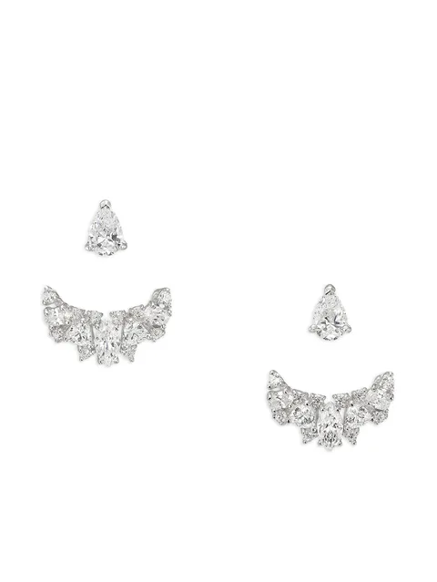 серьги Snowflower Twinkle из белого золота с бриллиантами