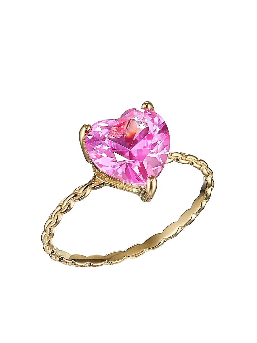 золотое кольцо Heart с сапфирами 4