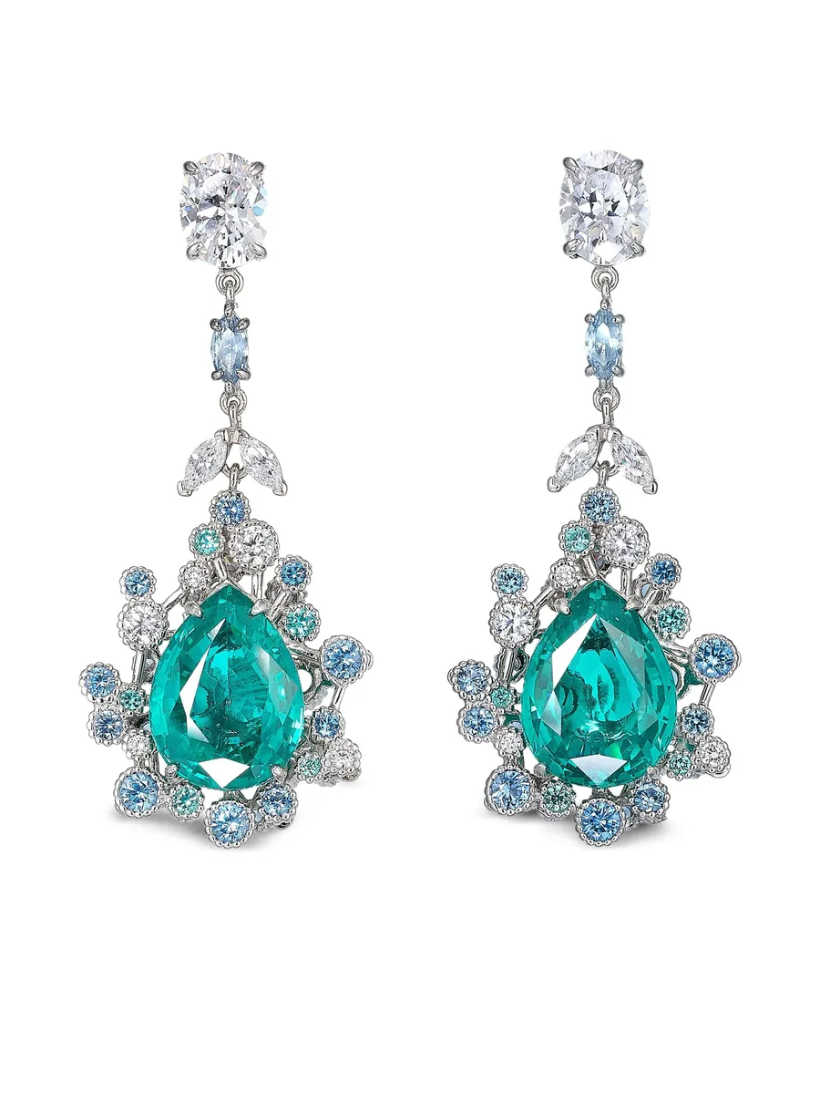14K white gold and rhodium vermeil Spectra multi-stone earrings 2