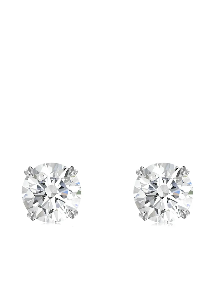 серьги-гвоздики Windsor из белого золота с бриллиантами 2