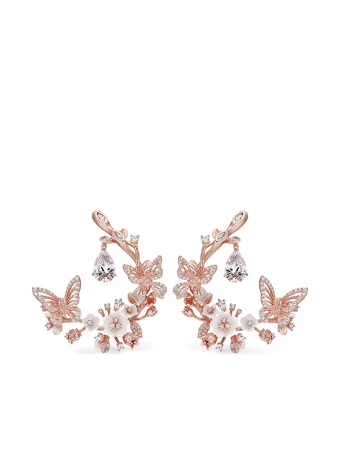 18K rose gold Butterfly Garland earrings