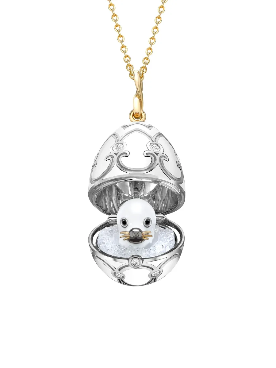 золотое колье Heritage Seal Pup Surprise с бриллиантами 7