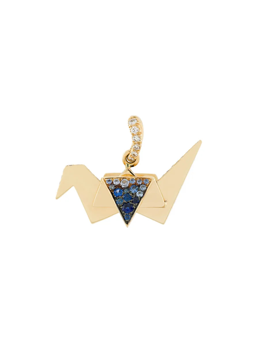 подвеска Origami из желтого золота с сапфирами и бриллиантами 2