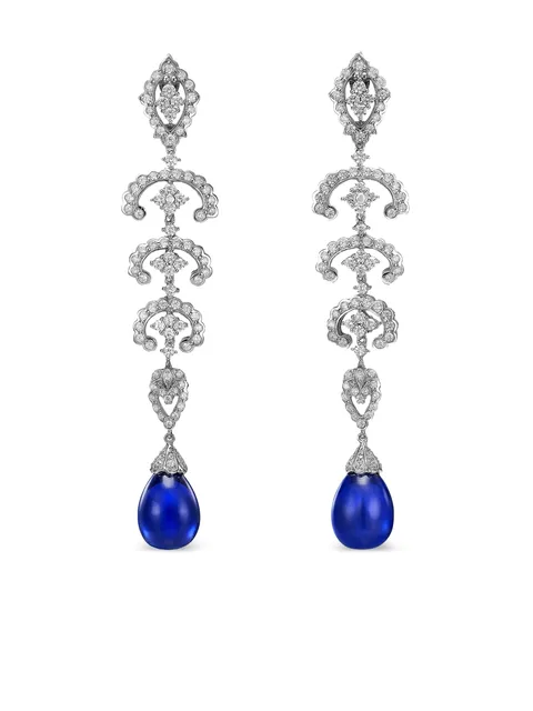 серьги Scallop Lace с сапфирами и бриллиантами