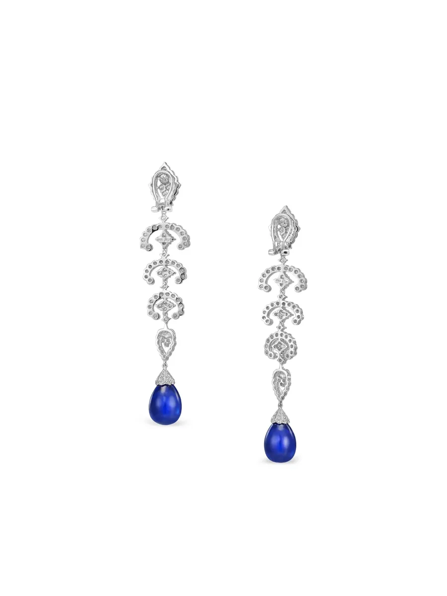 серьги Scallop Lace с сапфирами и бриллиантами 6
