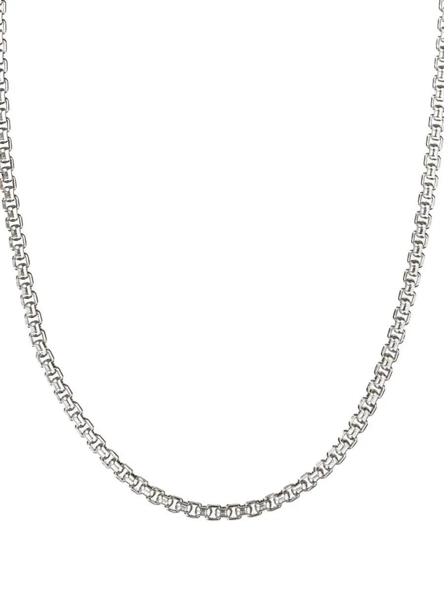 колье Box Chain из желтого золота и серебра 2