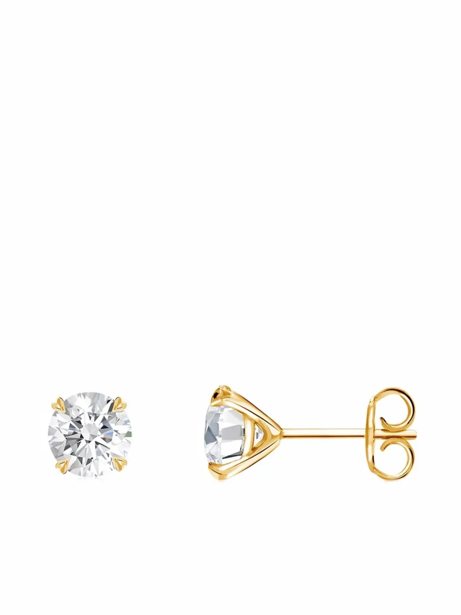 серьги-гвоздики из желтого золота с бриллиантами Windsor 0.46ct 4