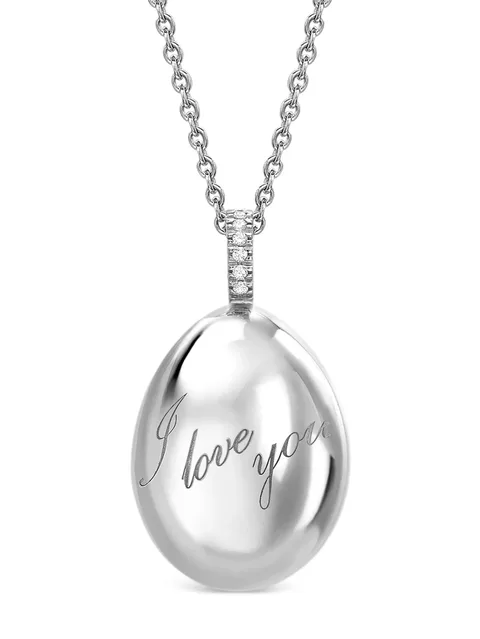 колье Fabergé Essence I Love You Egg из белого золота с бриллиантами