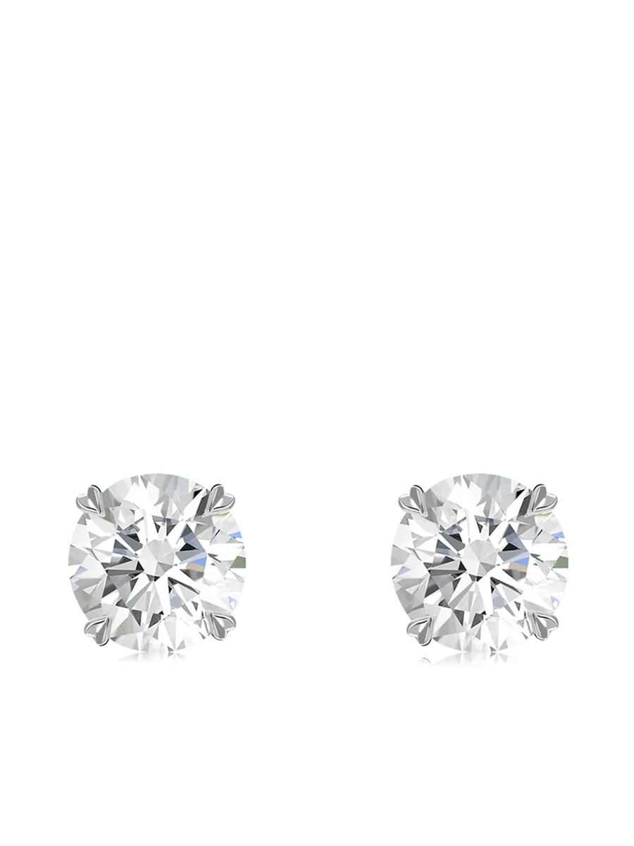 серьги-гвоздики Windsor из белого золота с бриллиантами 2