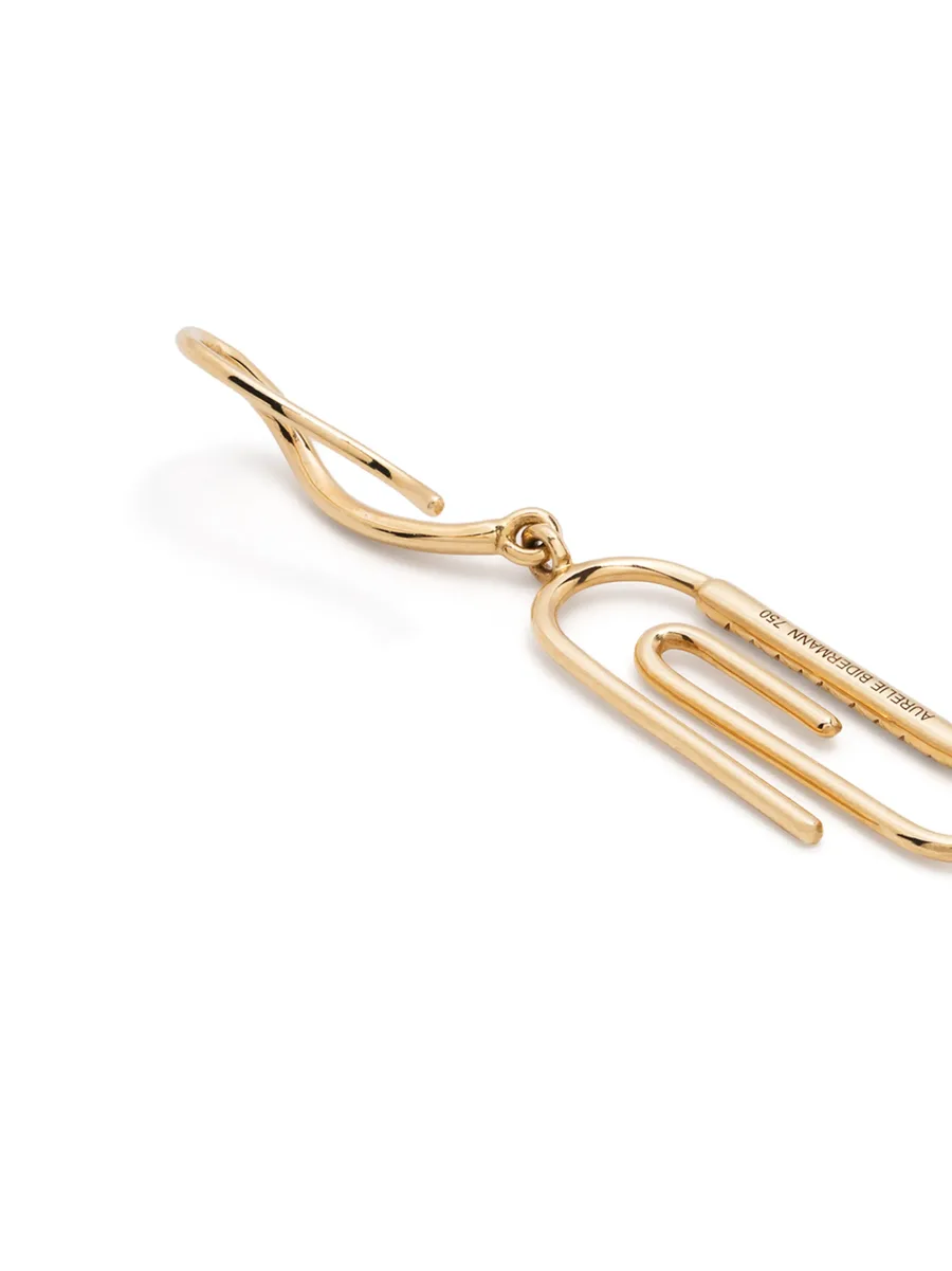 серьги Paperclip из желтого золота с бриллиантами 7