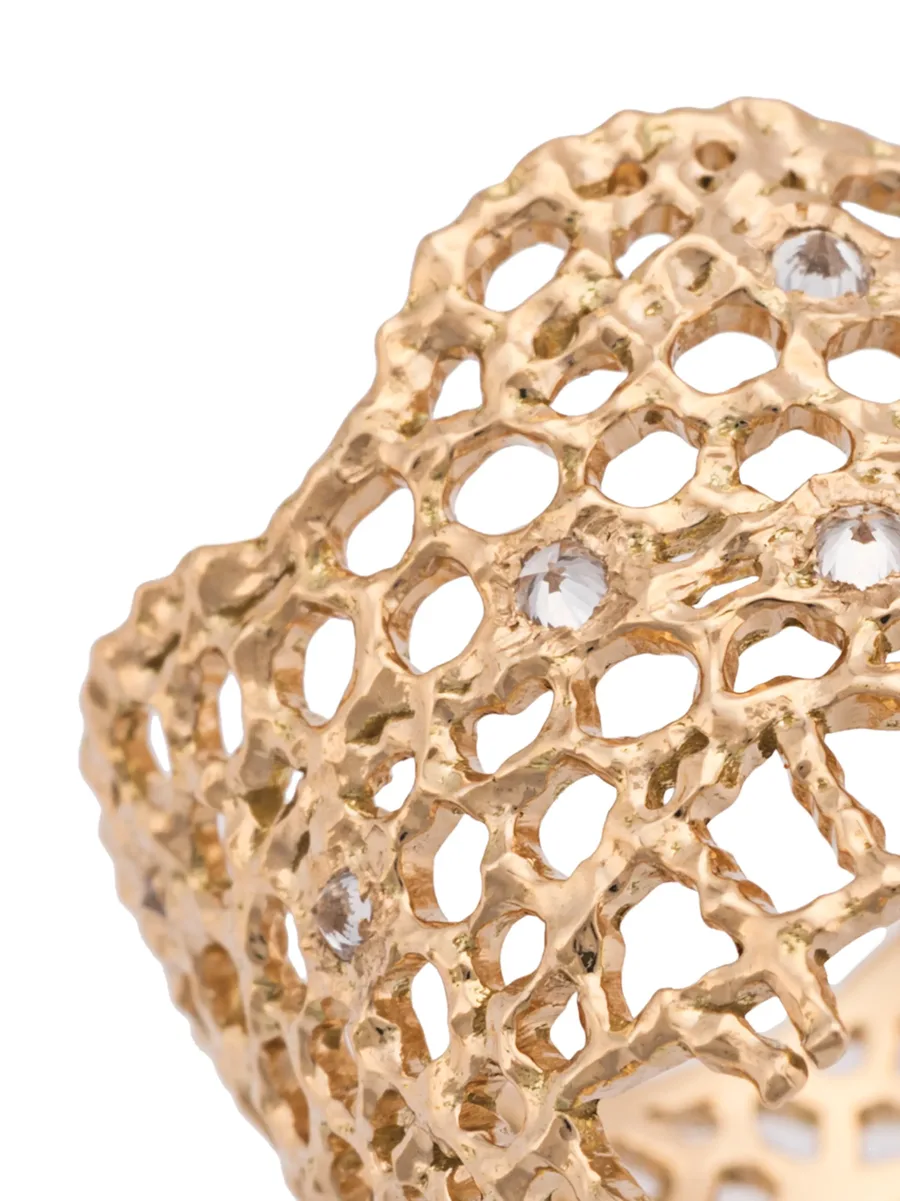 18kt yellow gold & diamond lace ring 6