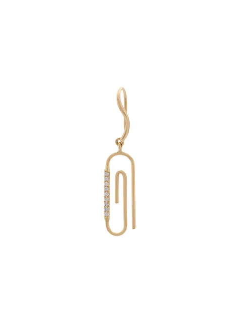 серьга Paper Clip из желтого золота с бриллиантами