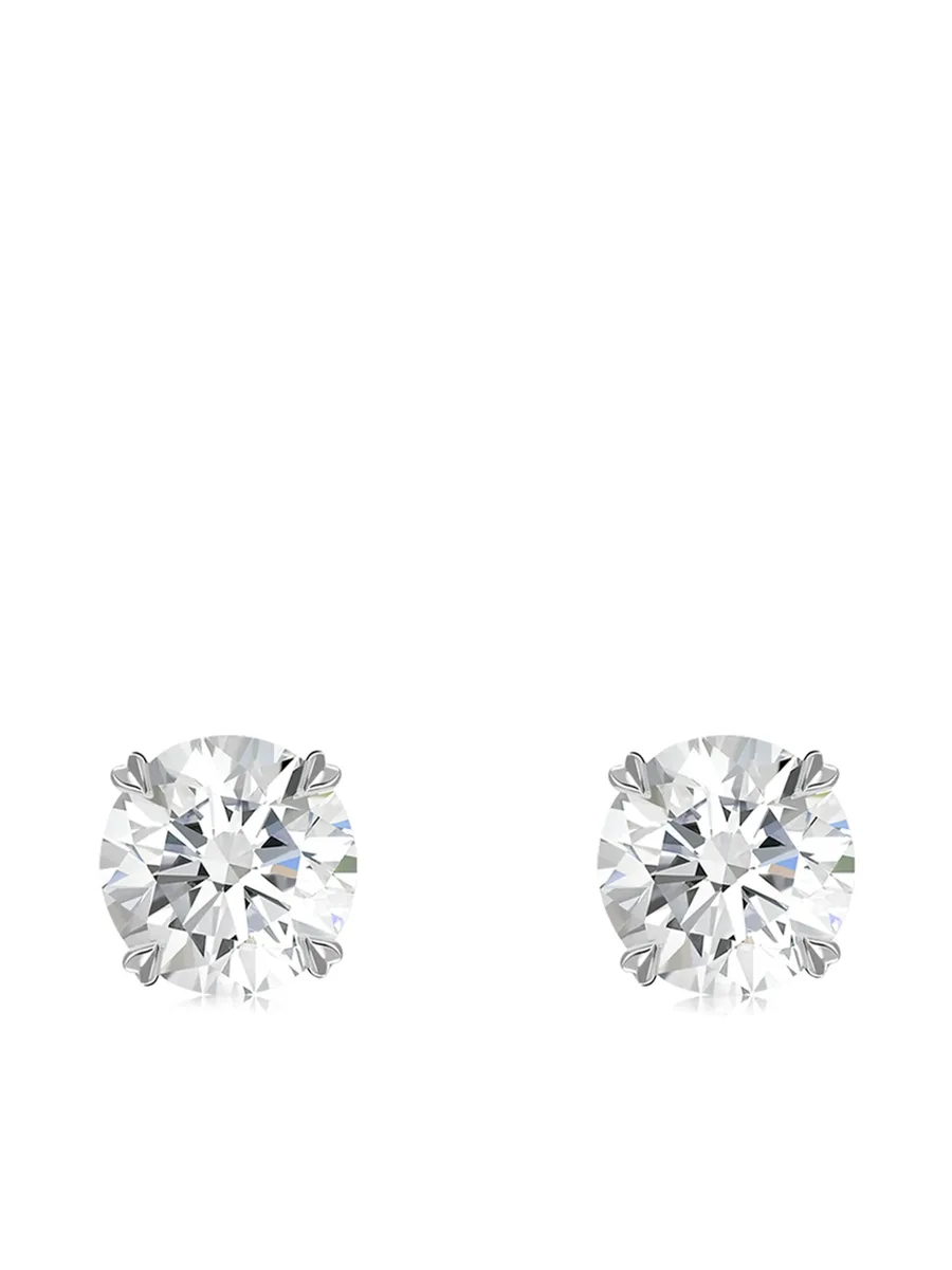 серьги-гвоздики Windsor из белого золота с бриллиантами 2