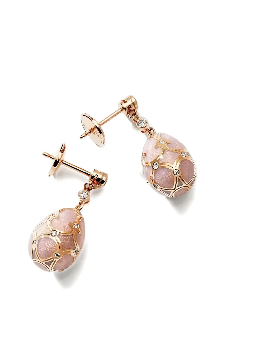 серьги-подвески Heritage Egg из розового золота с бриллиантами 6