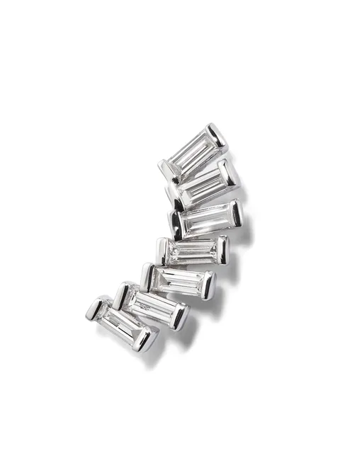 серьга Baguette из белого золота с бриллиантами