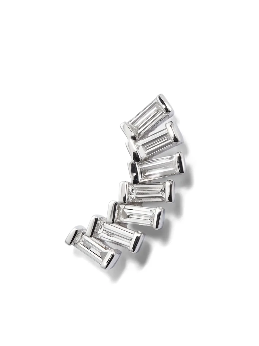 серьга Baguette из белого золота с бриллиантами 2