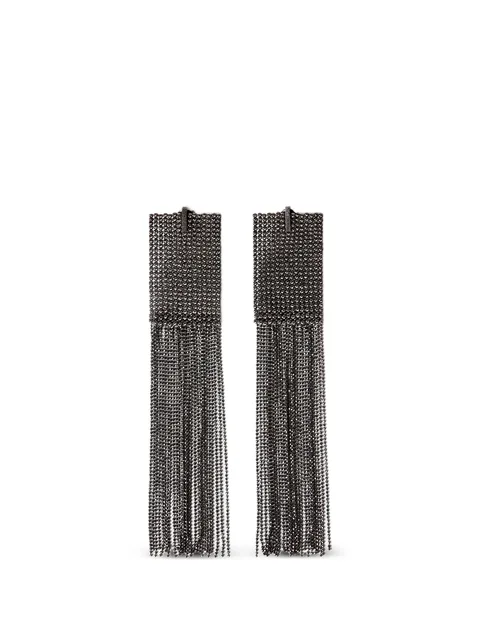 silver frayed earrings