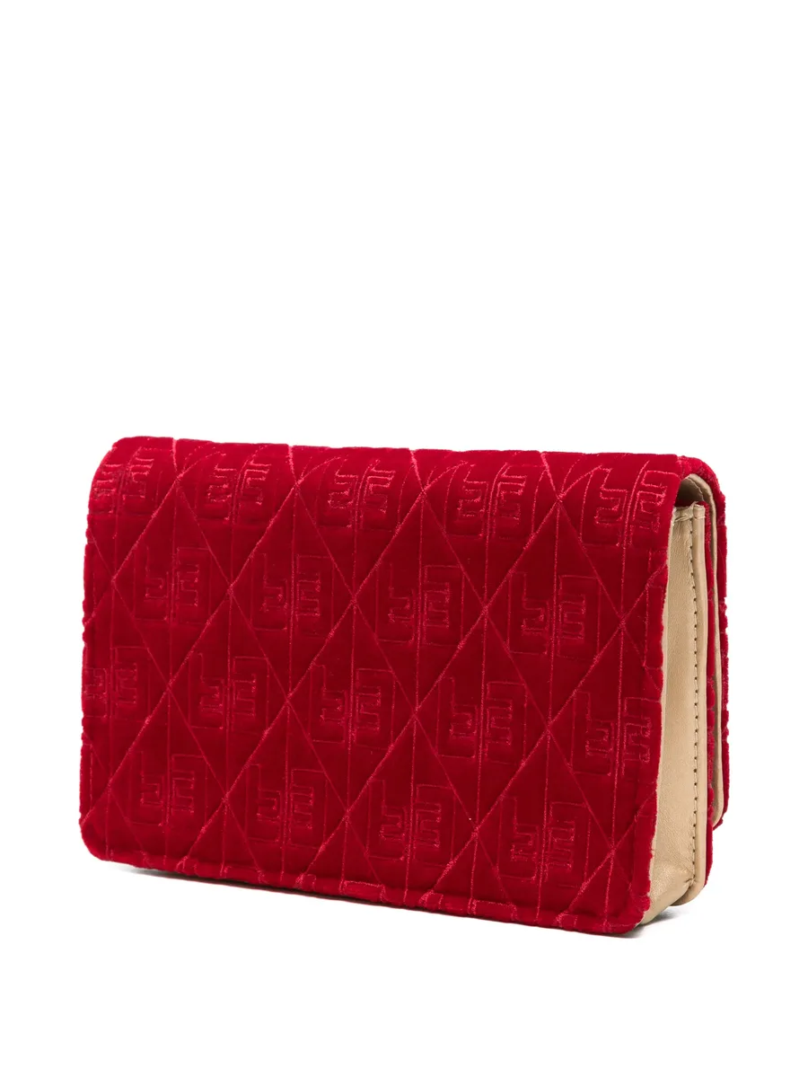 monogram-patterned velvet-effect shoulder bag 6