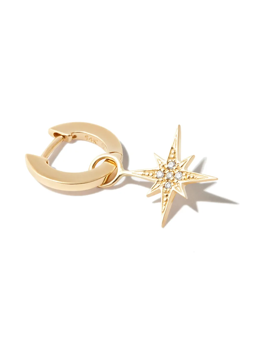 серьги-кольца Starburst из желтого золота с бриллиантами 4