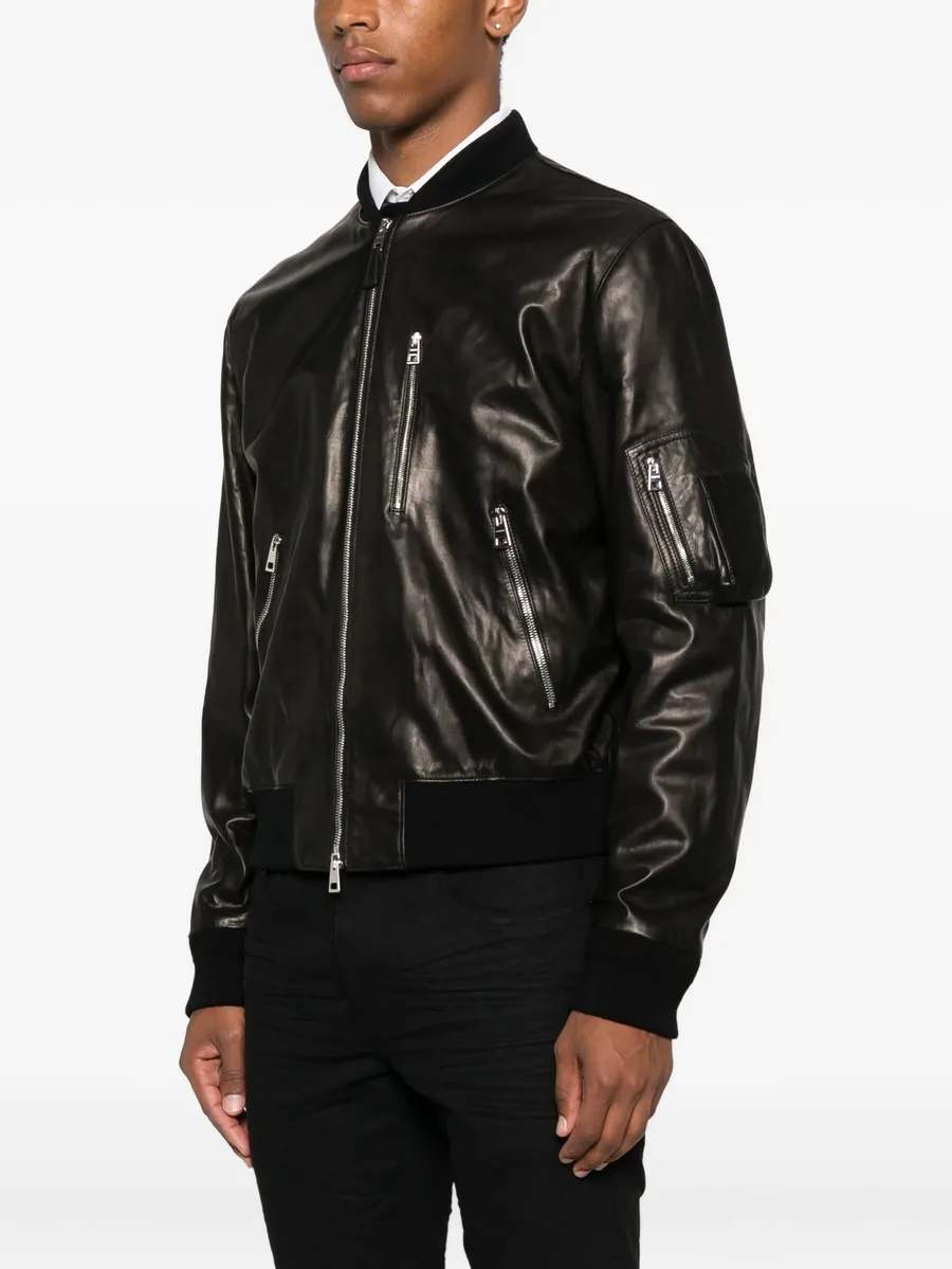 leather zip-up bomber jacket 5
