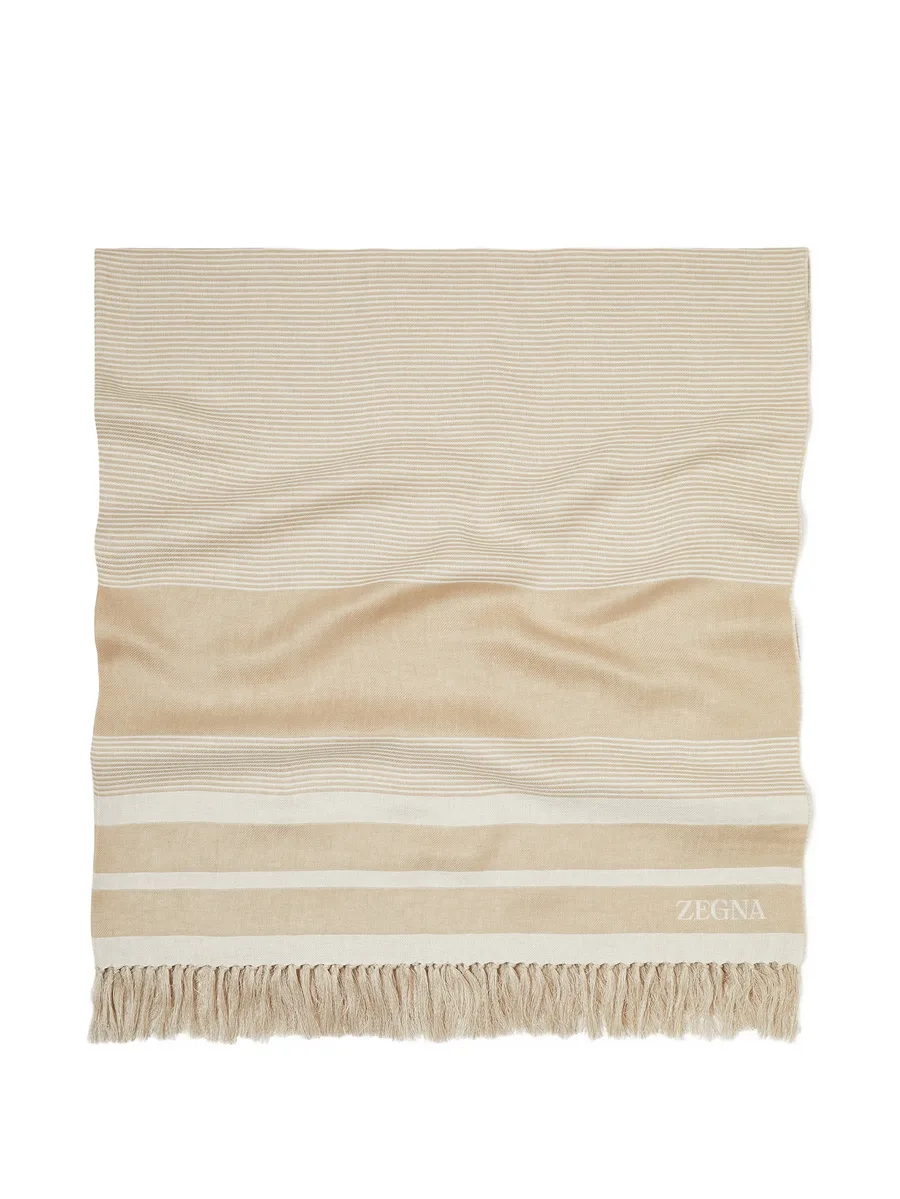Oasi linen striped throw 2