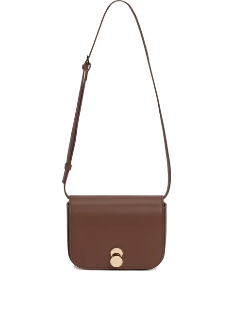 Eclissi curved-flap leather shoulder bag
