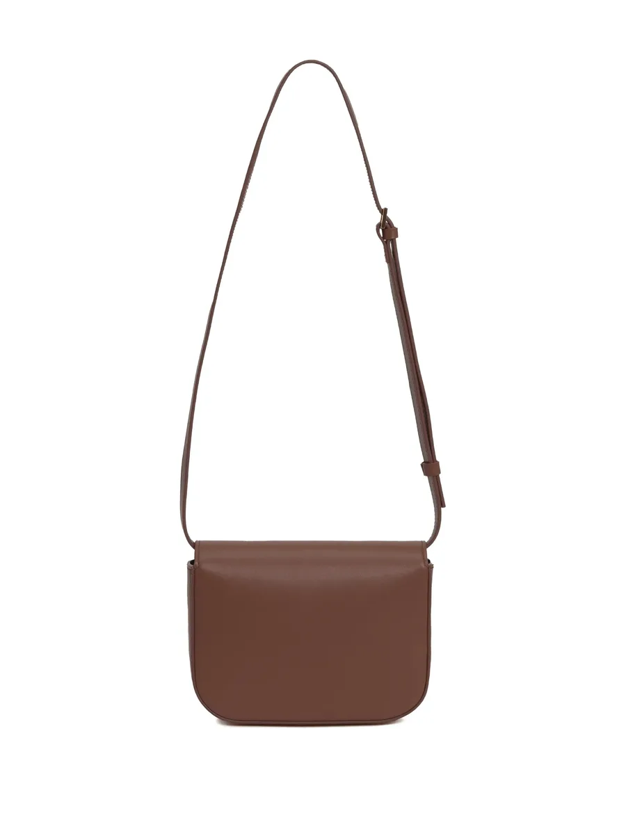 Eclissi curved-flap leather shoulder bag 6