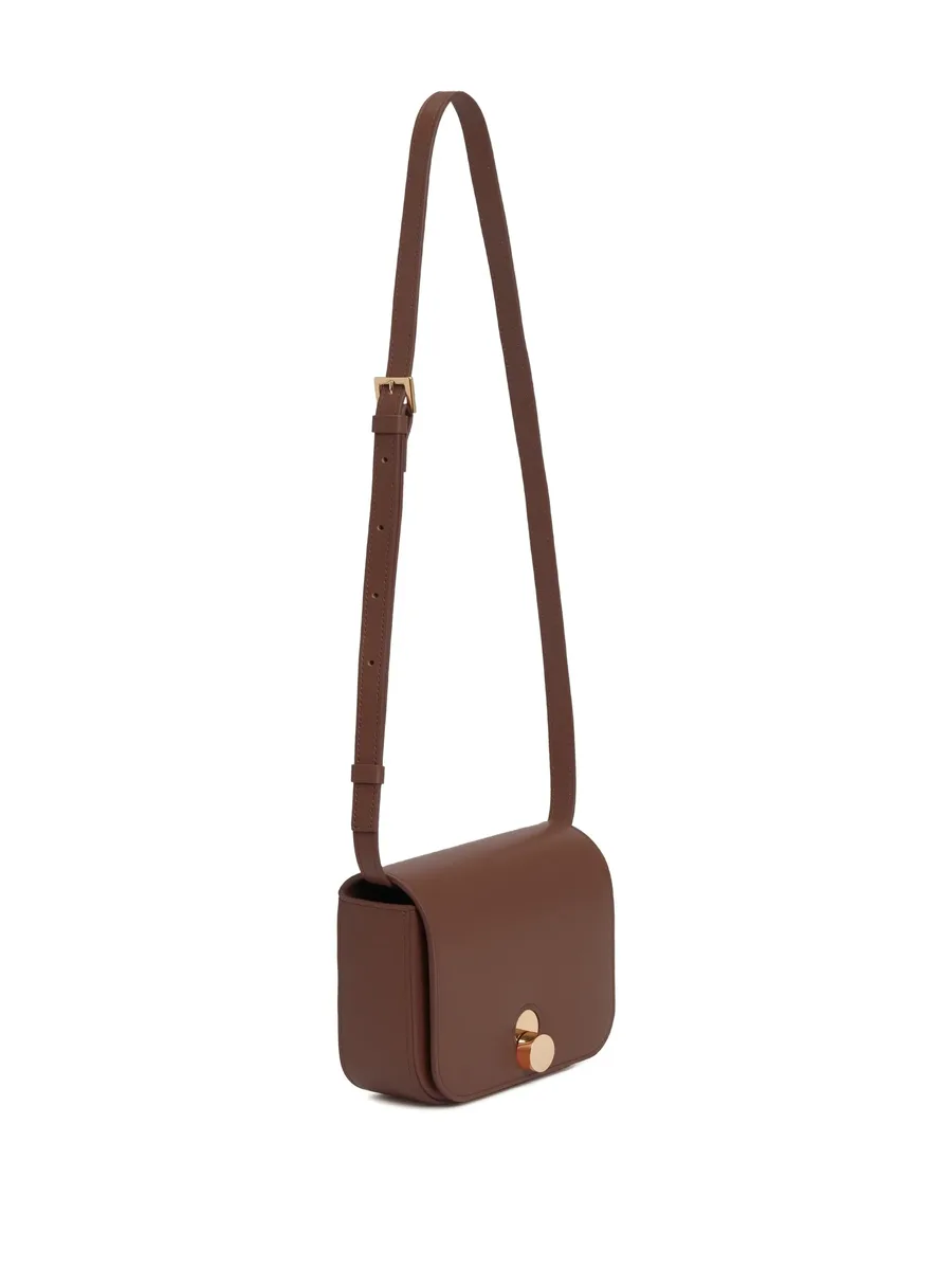 Eclissi curved-flap leather shoulder bag 7